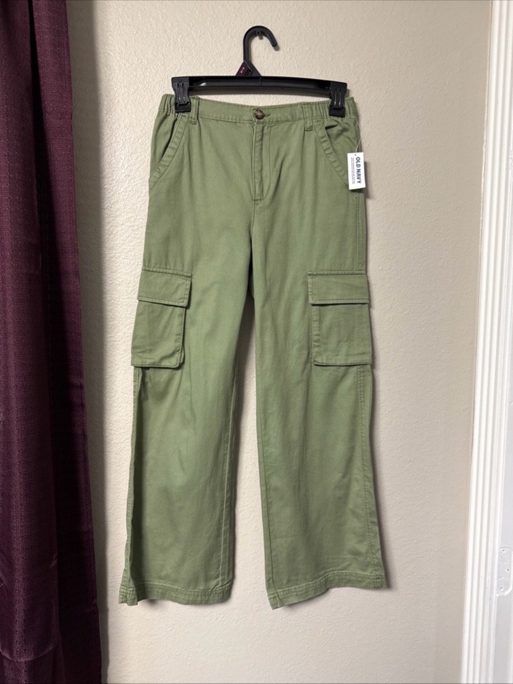 B1/5 Old Navy Olive Green Wide Leg Utility Pants Size Large Juniors